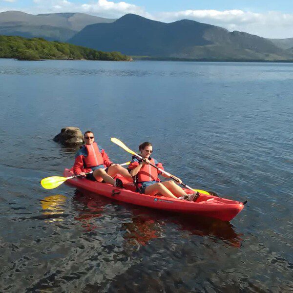 2 people kayaking on the Lakes of Killarney (Killarney Tours)