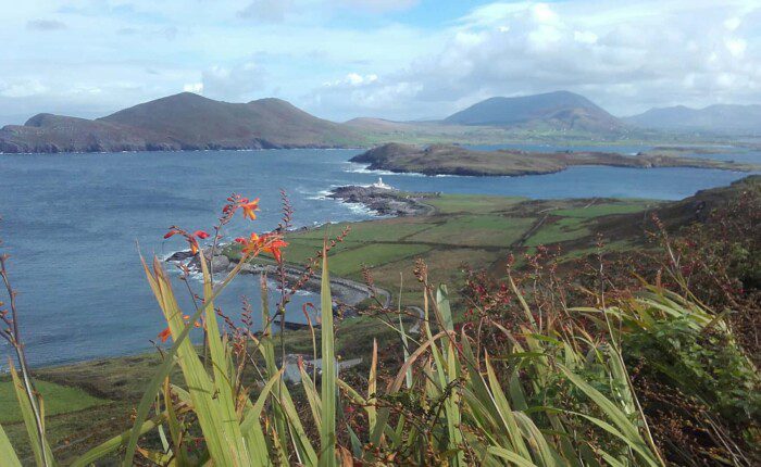 View of Valentia Island lighthouse from the Ring of Kerry drive