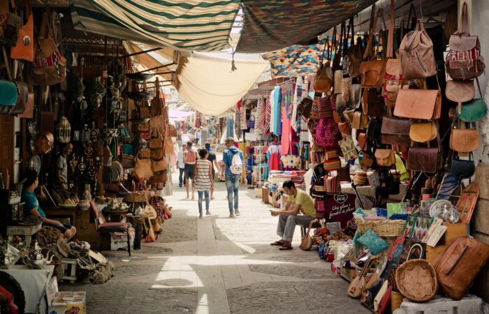 A souk in Morocco, like those you can visit with Wild N Happy