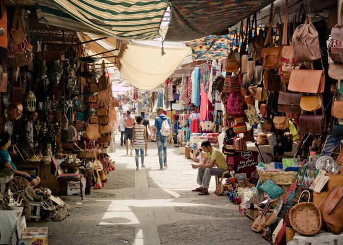 A souk in Morocco, like those you can visit with Wild N Happy